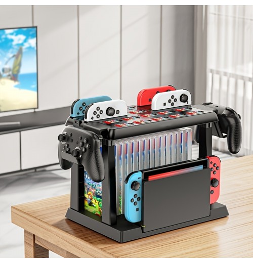 Accessories Kit Storage FOR Nintendo Game CD Cassette Switch Handle Card Slot Multifunctional Charging Storage Bracket