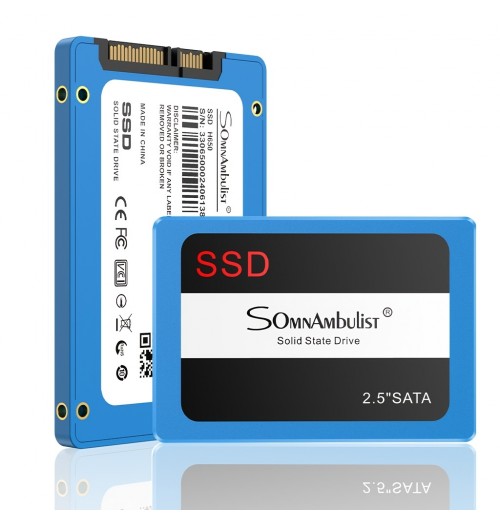 Blue SSD 480GB SATA III 6Gb/s Internal Solid State Hard Drive 2.5inch 7mm(0.28inch) Read Speed Up To 550Mb/s 3D NAND For Laptop And Pc Somnambulist H650