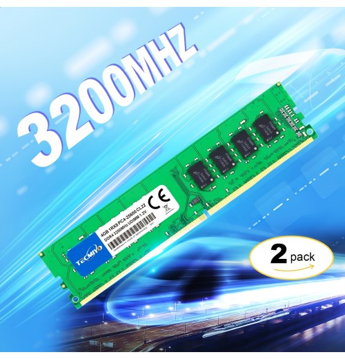 8GB KIT (2X4GB) DDR4 3200MHz Udimm Ram PC4-25600  1.2V CL22 288 Pin 1RX8 Dual Rank Non-ECC Unbuffered Desktop Computer Memory Ram Module Upgrade