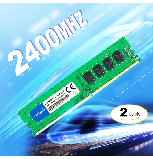 8GB KIT (2X4GB) DDR4 2400MHz Udimm Ram PC4-19200  1.2V CL17 288 Pin 1RX8 Dual Rank Non-ECC Unbuffered Desktop Computer Memory Ram Module Upgrade